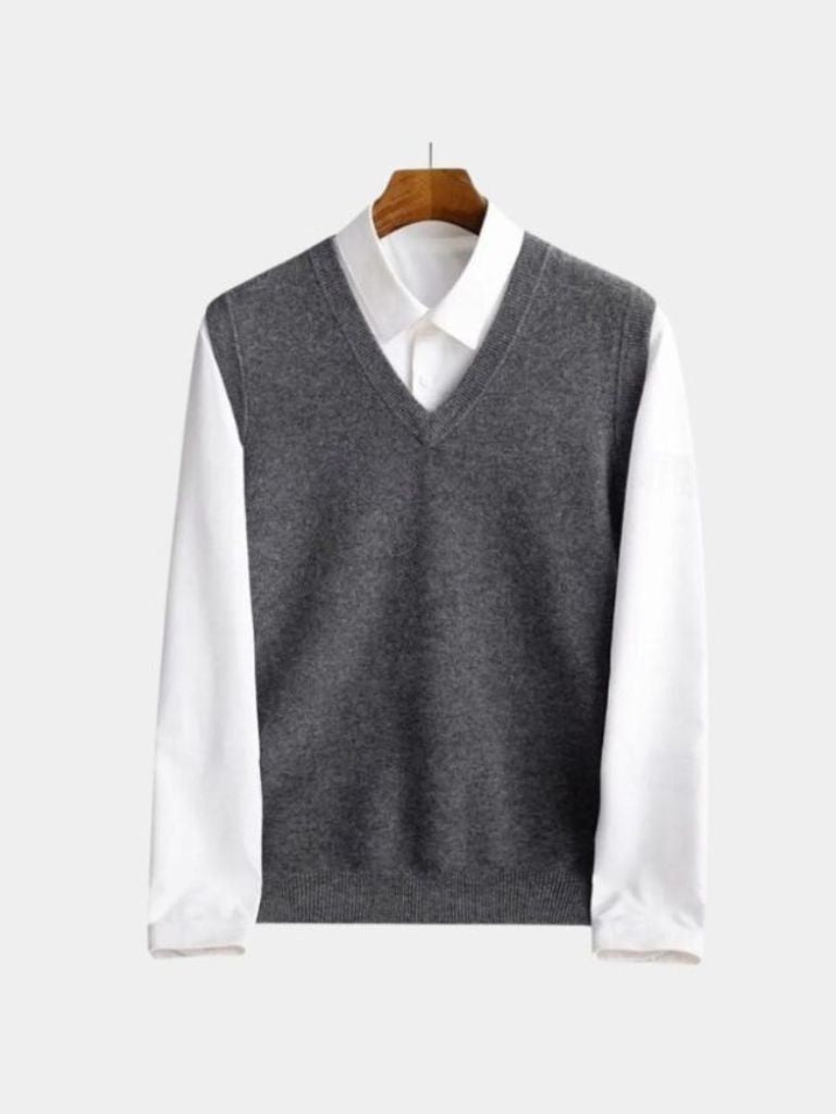 100% Merino Wool Sweater Vest — North Row | Close-Up