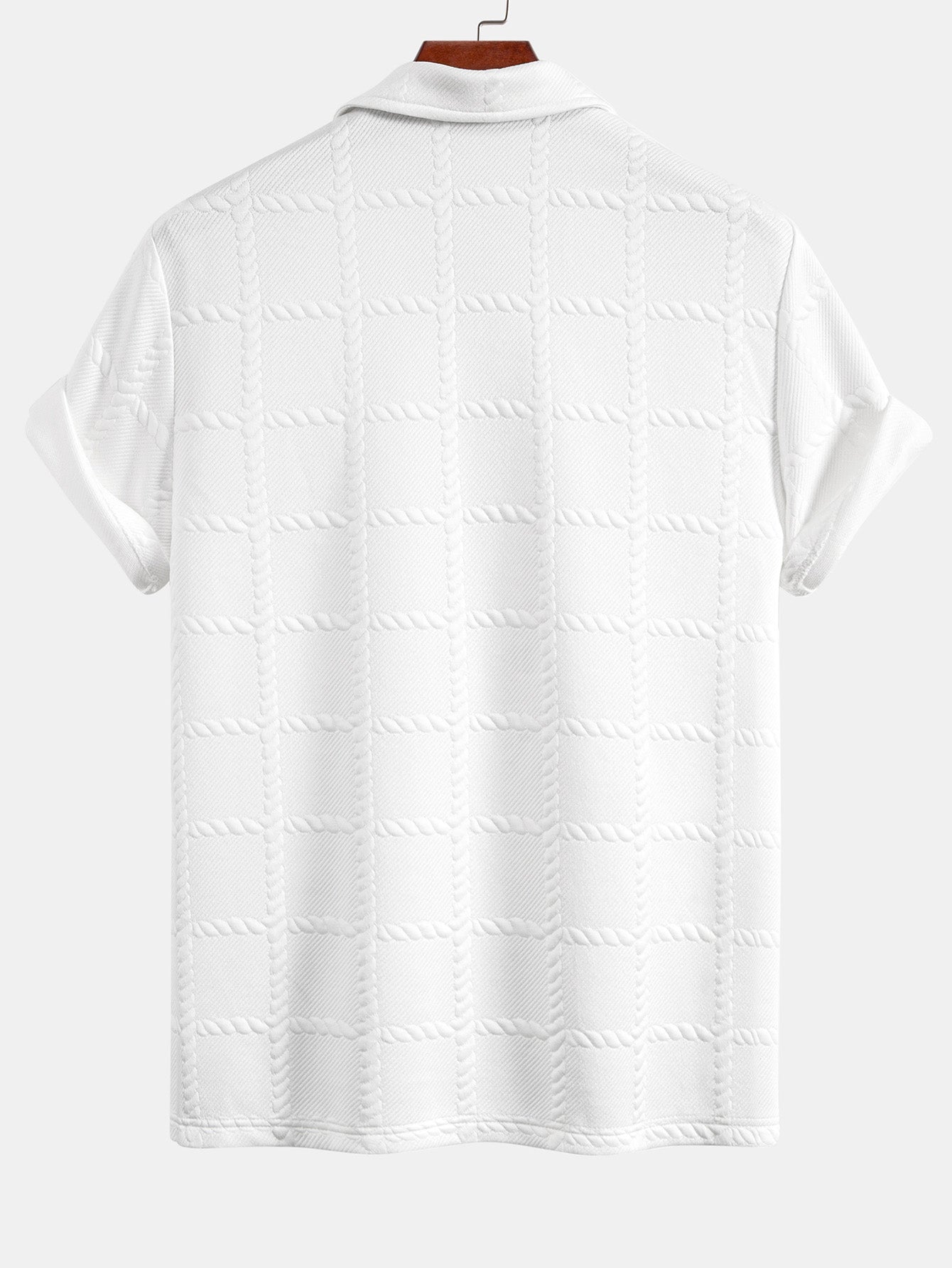 Checkered Jacquard Polo Shirt — North Row | Side View