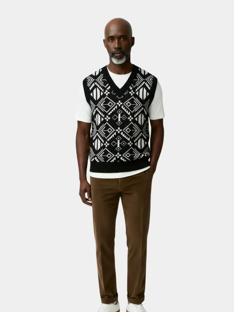 Academic Retro Knit Vest — North Row | Back View