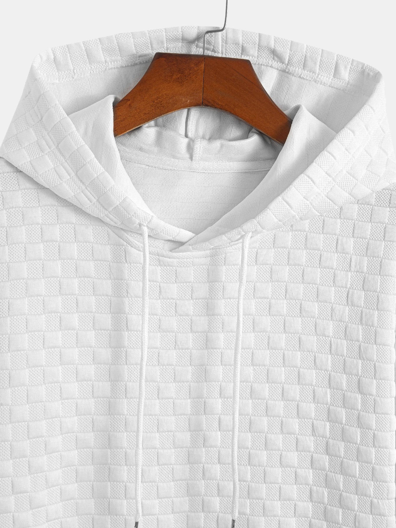 Checkerboard Jacquard Arc Hem Hooded T-Shirt & Shorts — North Row | View 16