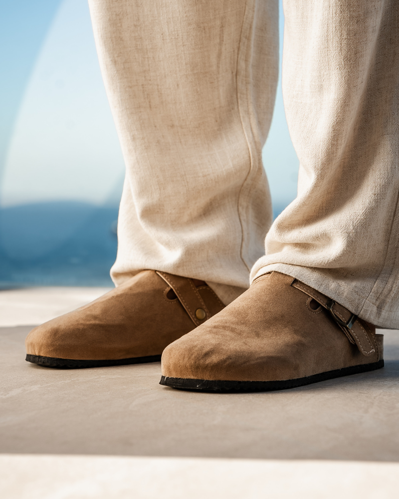 Suede Clogs — North Row | Back View