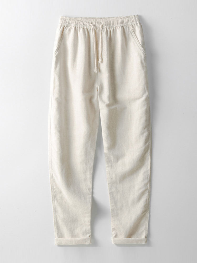 Straight Leg Linen Pants — North Row | Side View