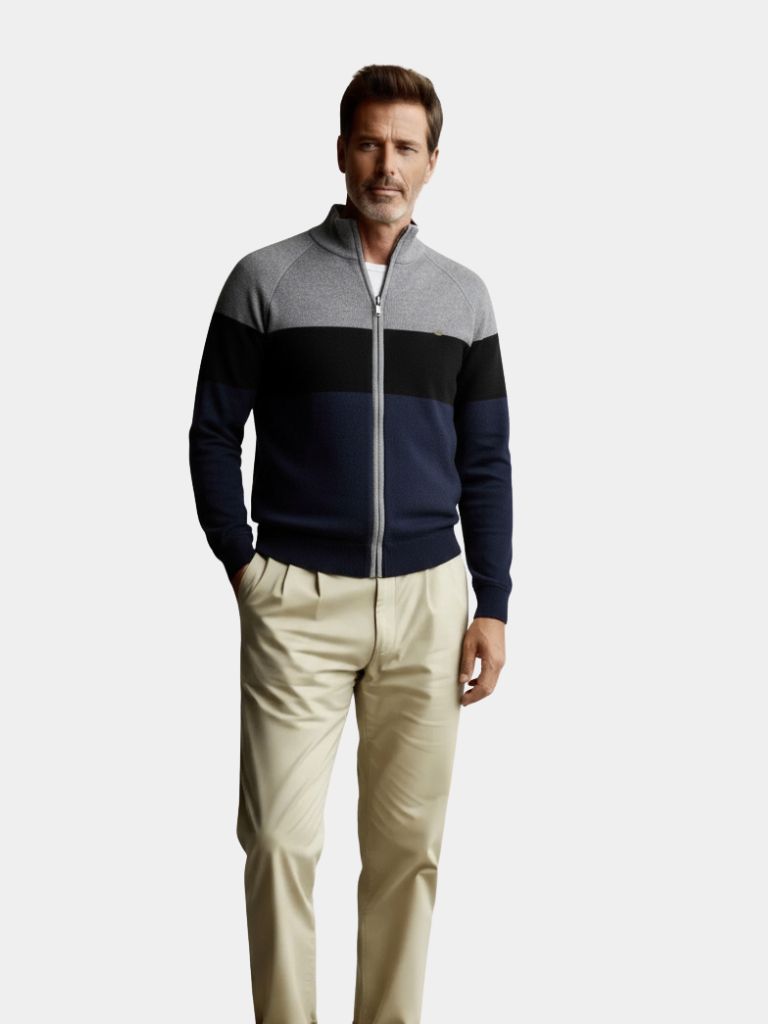 Essential Knit Zipper Sweater — North Row | Back View