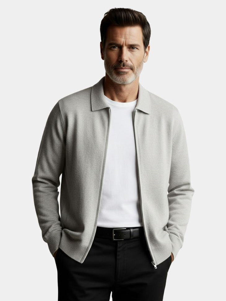 Cashmere Heritage Knit Jacket — North Row | Front View
