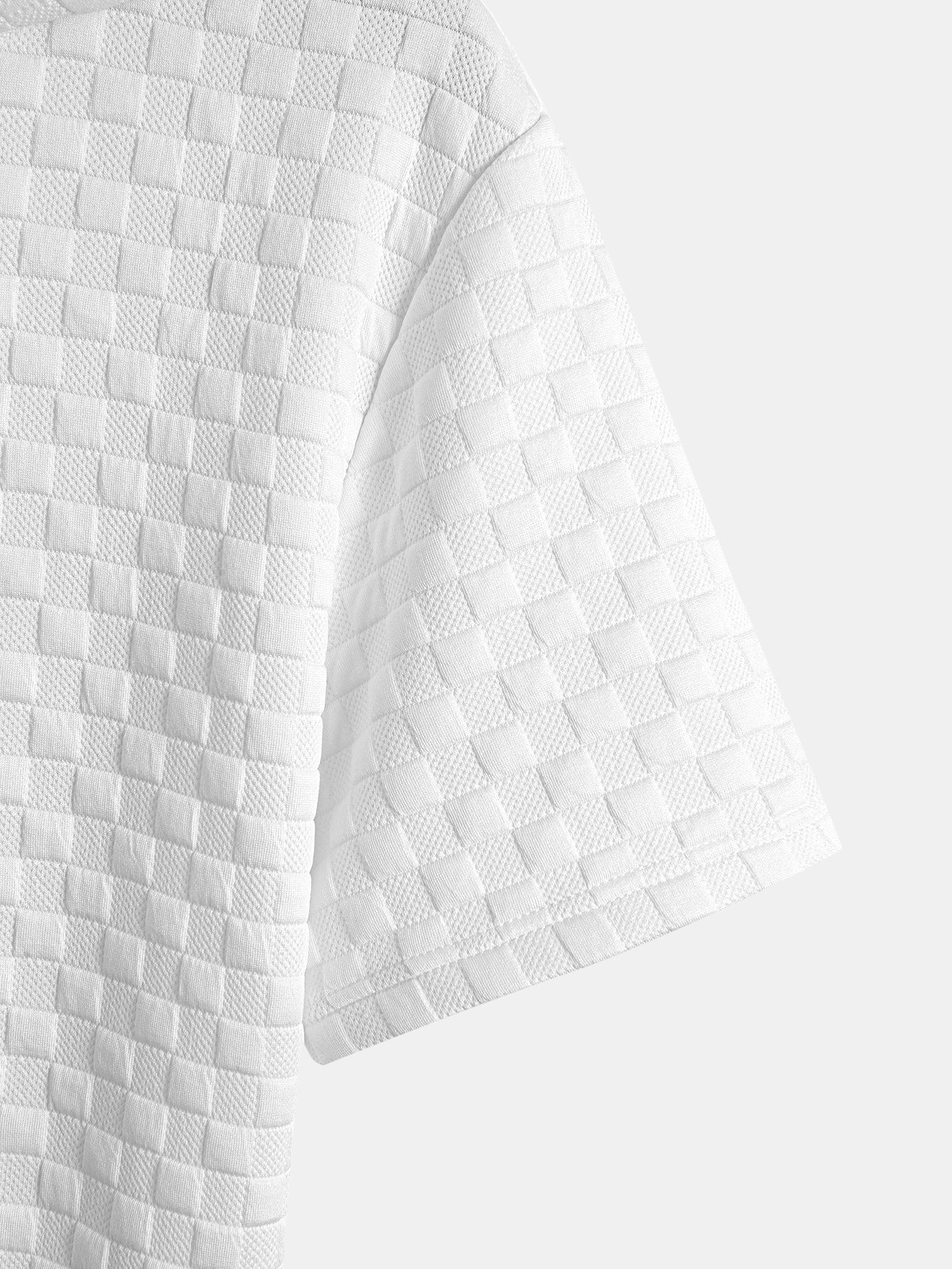 Checkerboard Jacquard Arc Hem Hooded T-Shirt & Shorts — North Row | View 17