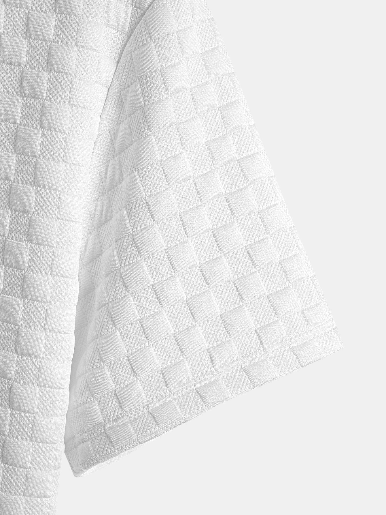 Checkerboard Jacquard Arc Hem T-Shirt — North Row | Full Length