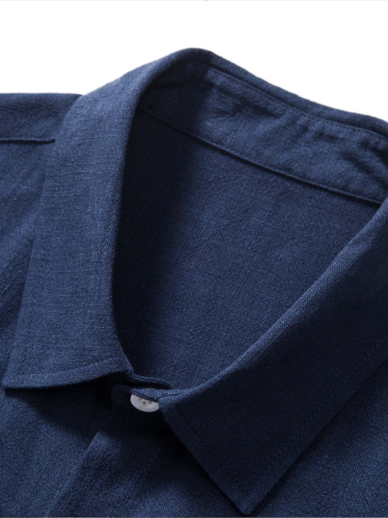 Linen Rayon Blend Button Up Shirt — North Row | Full Length