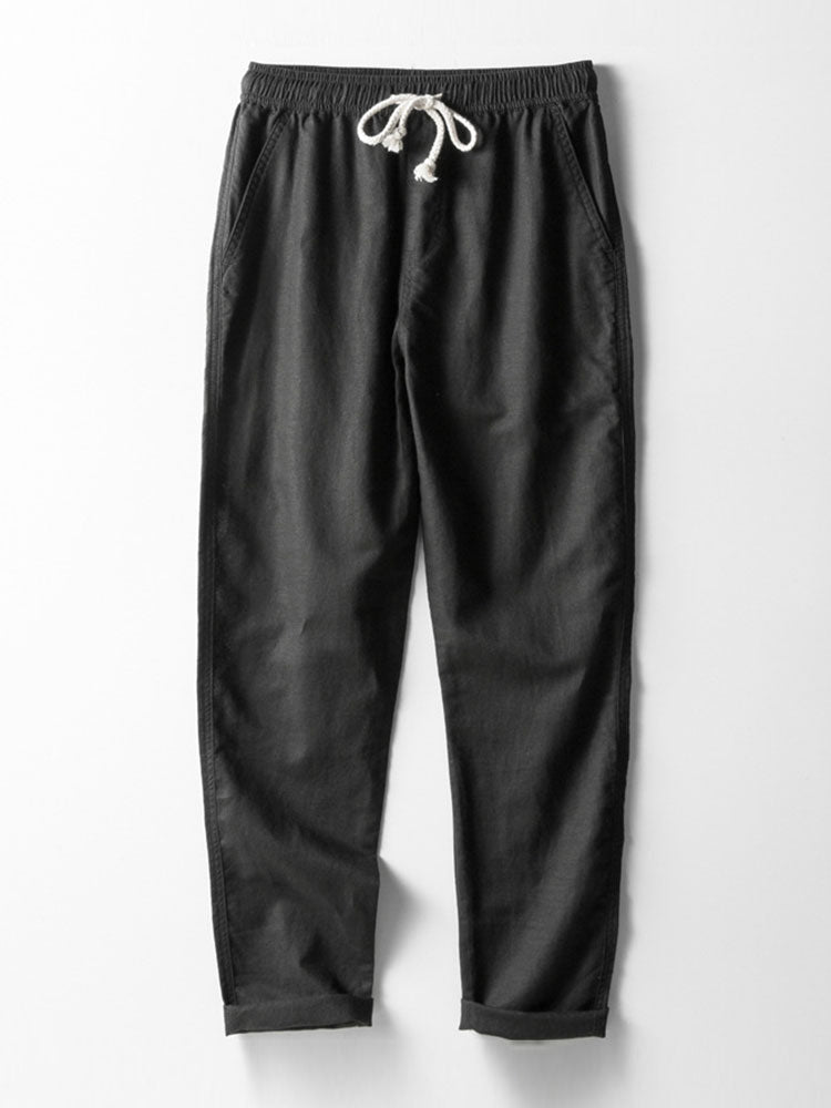 Geometric Jacquard Eyelet Cuban Shirt & Straight Leg Linen Pants — North Row | View 13