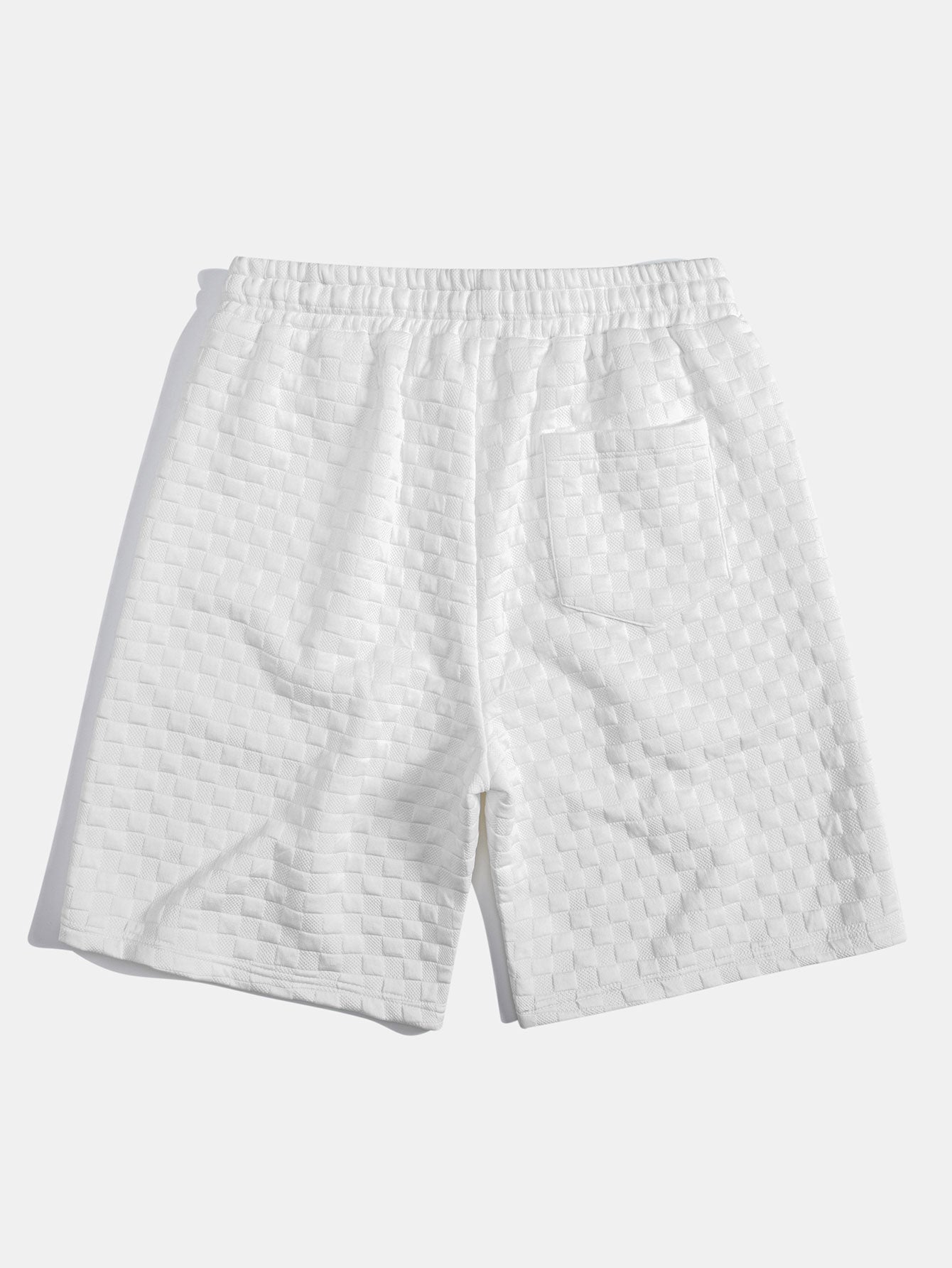 Checkerboard Jacquard Arc Hem Hooded T-Shirt & Shorts — North Row | Full Length