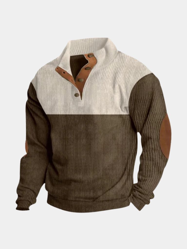 High Collar Corduroy Retro Pullover — North Row | Detail View
