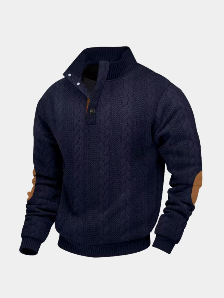Timberline Long Collar Knit Sweater — North Row | Close-Up