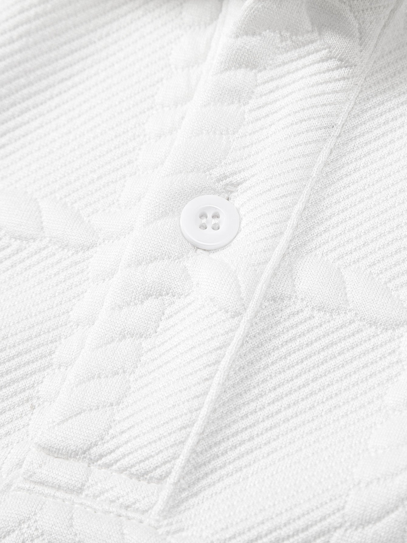Checkered Jacquard Polo Shirt — North Row | Close-Up