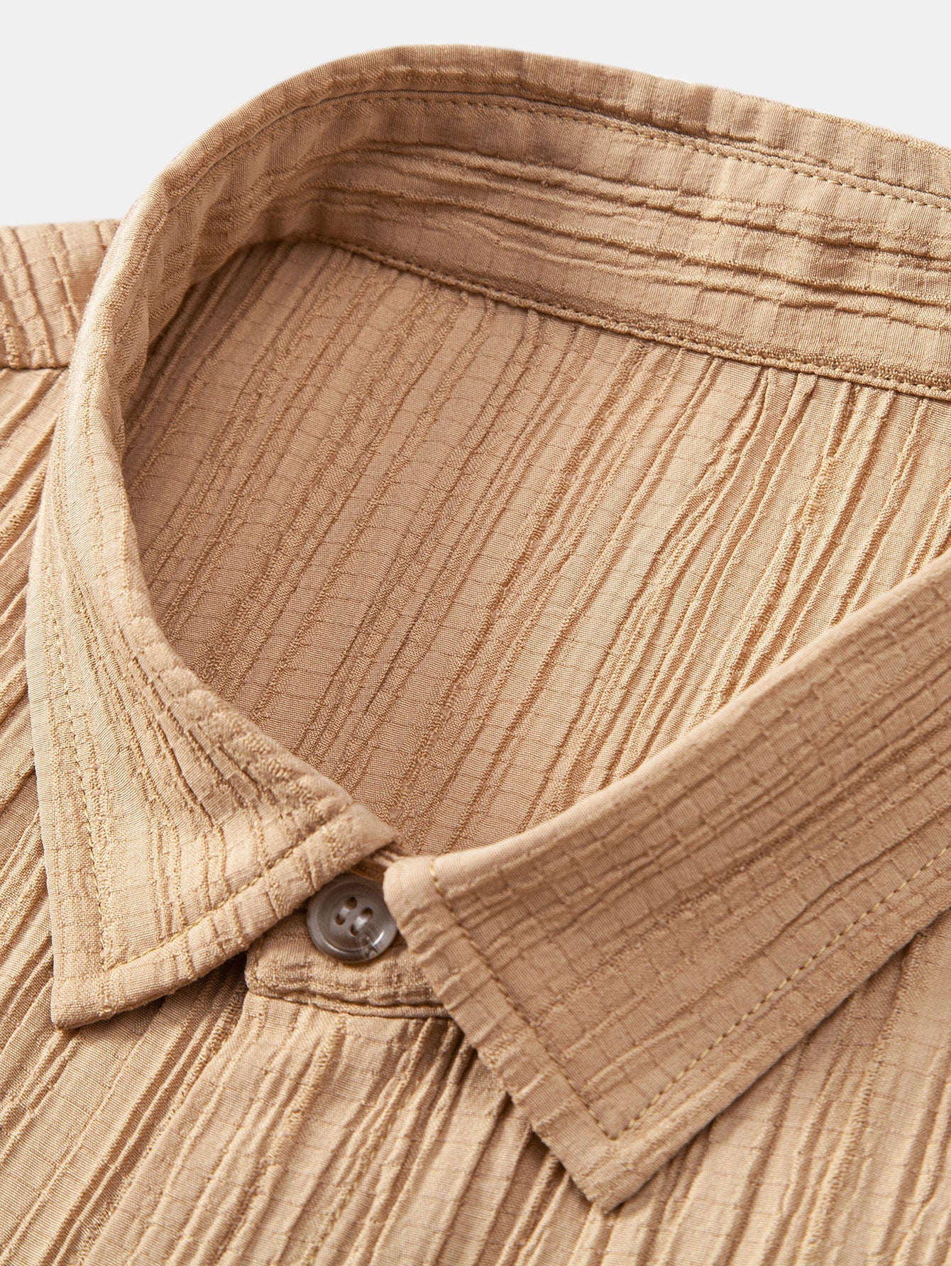 Crinkled Textured Button Up Shirt & Crinkled Textured Drawstring Shorts — North Row | View 19