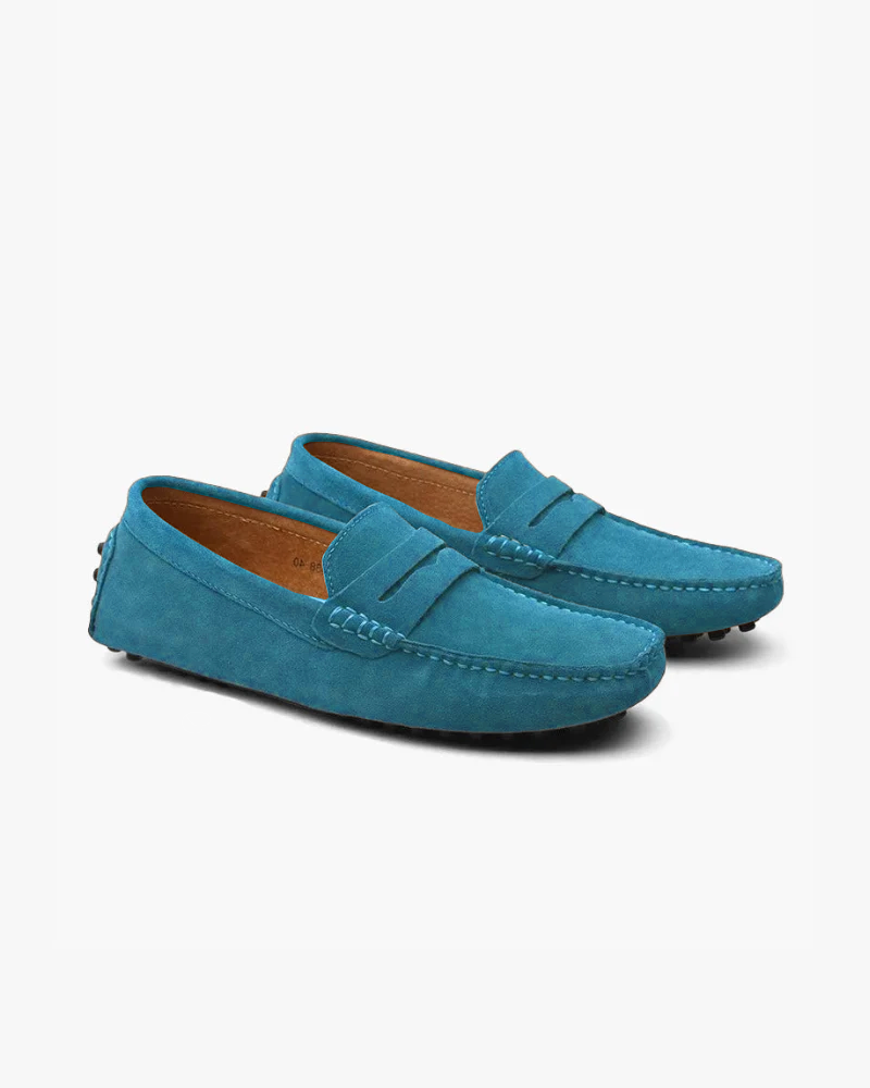 Suede Driver Loafers — North Row | Close-Up
