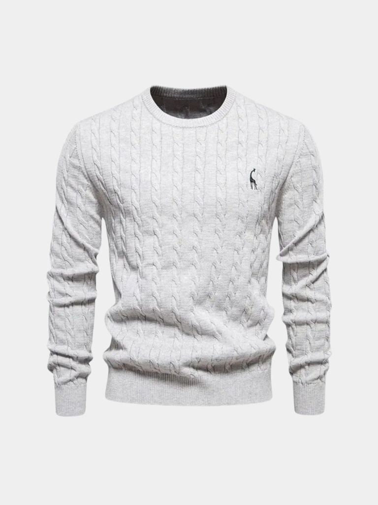 Cotton Crew Neck Pullover Sweater — North Row | Collar Detail