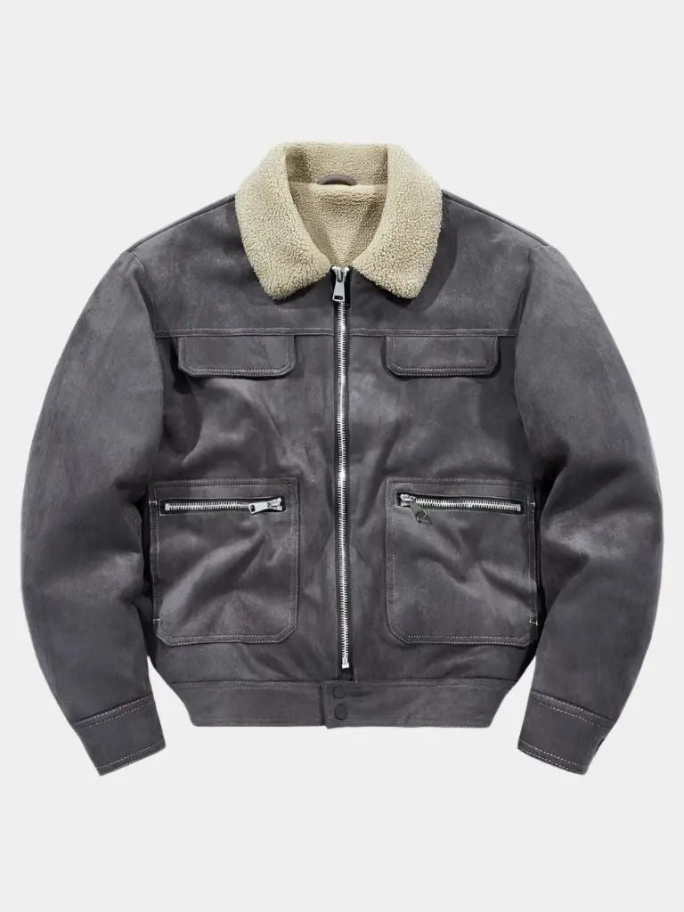 Essential Fleece Suede Jacket — North Row | Flat Lay