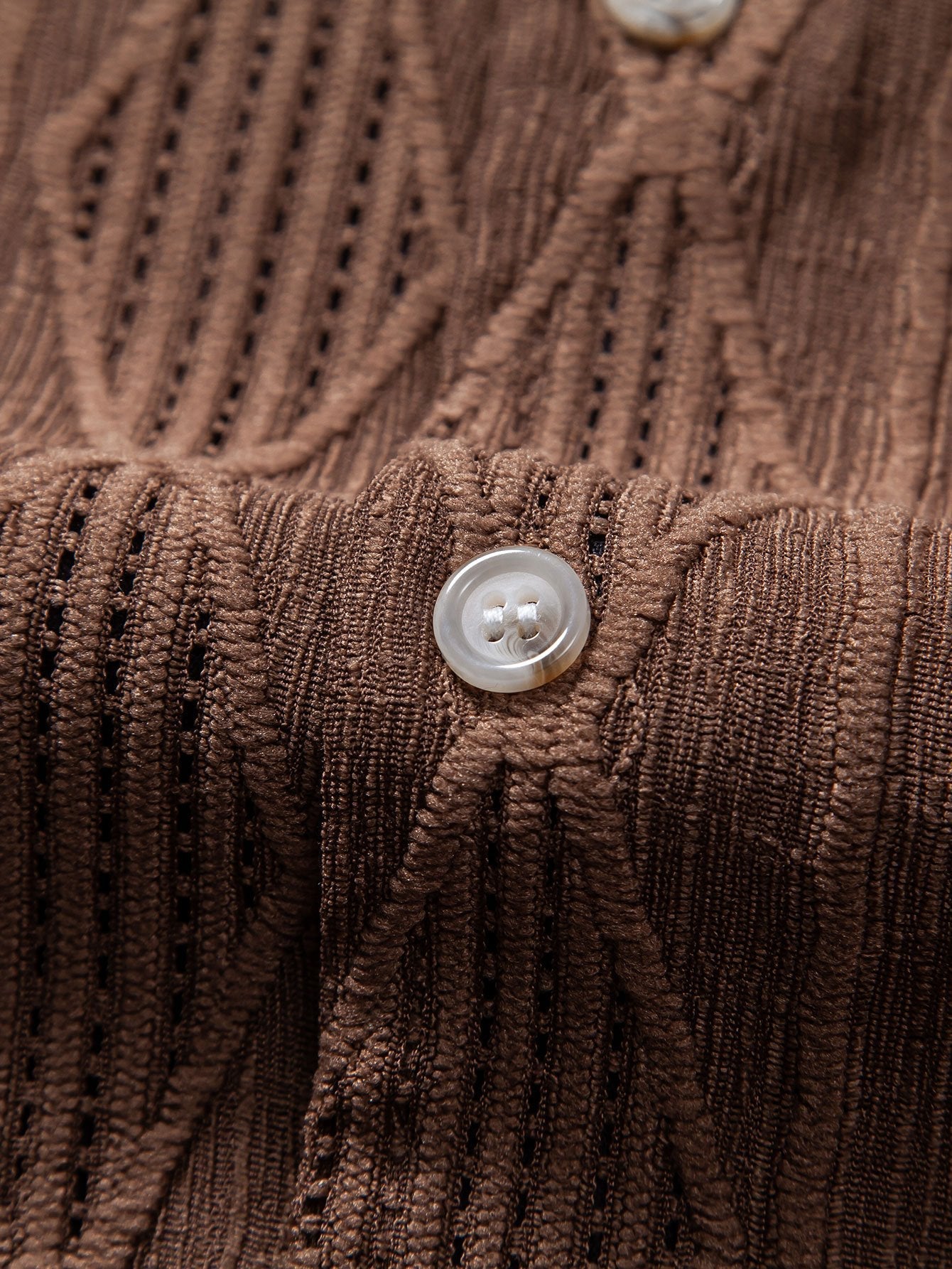 Geometric Jacquard Eyelet Cuban Shirt — North Row | Worn Look