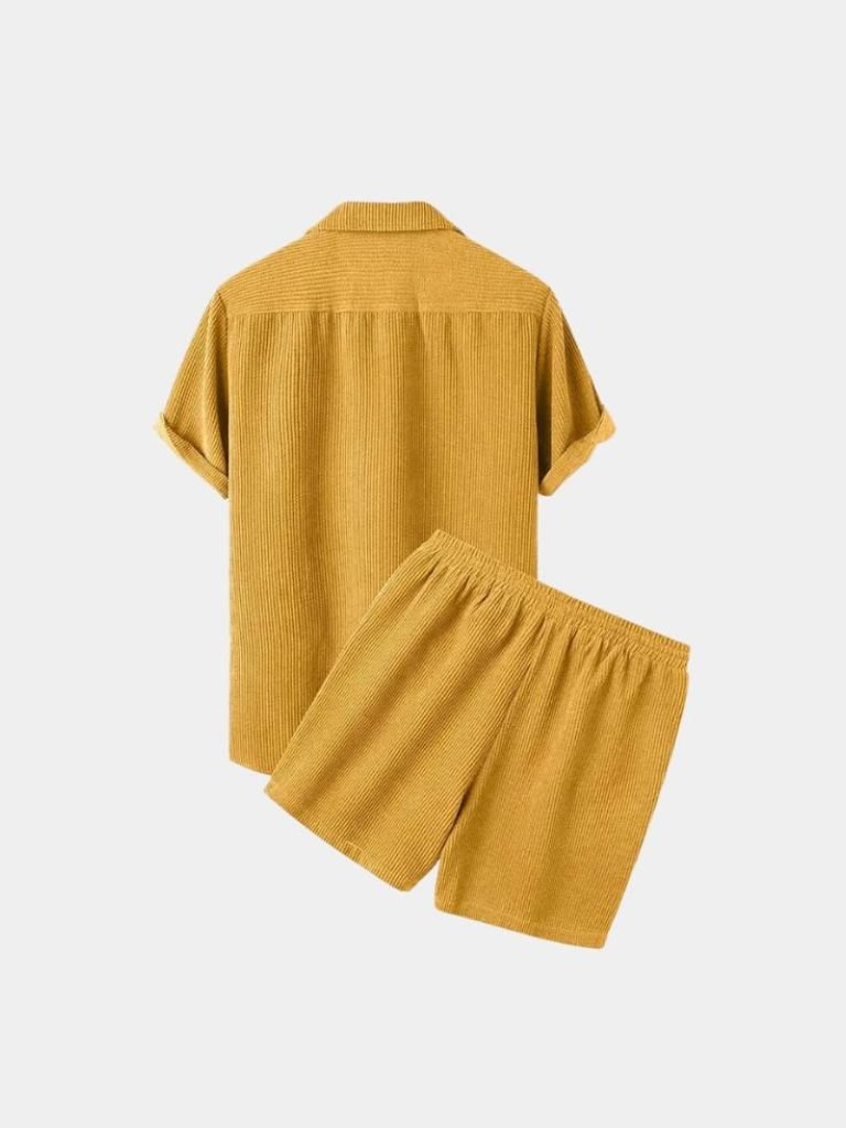Summer Corduroy Set Shorts and Shirt — North Row | Flat Lay