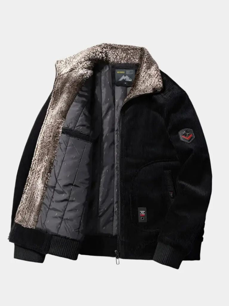 Thermal Windbreaker Corduroy Jacket — North Row | Texture Detail