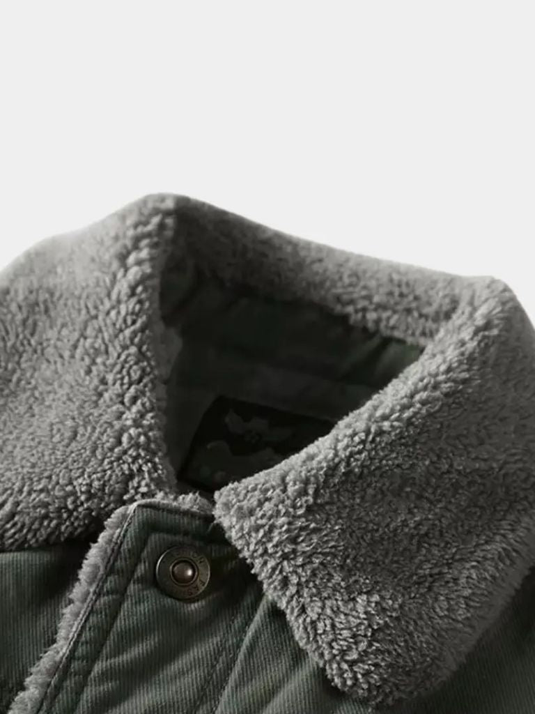 Vintage Military Aviator Jacket — North Row | Detail View