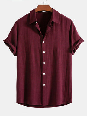 Linen Rayon Blend Button Up Shirt & Straight Leg Linen Pants — North Row | Model Wearing