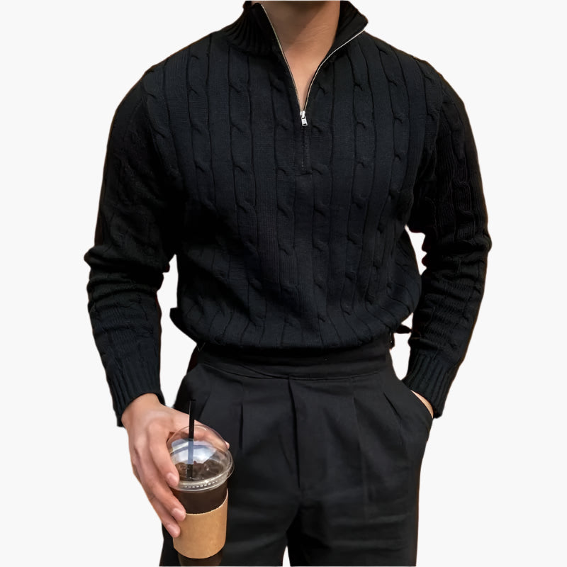 Caleb Half Zip Sweater — North Row | Texture Detail