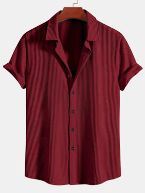 Muscle Fit Ribbed Button Up Shirt — North Row | Worn Look