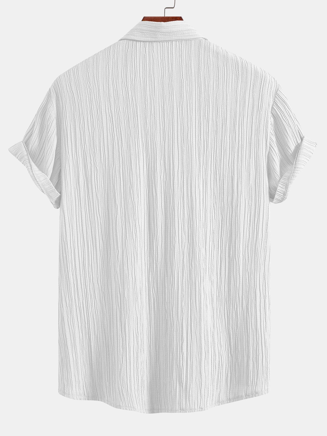Crinkled Textured Button Up Shirt & Crinkled Textured Drawstring Shorts — North Row | View 18