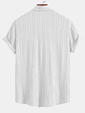 Crinkled Textured Button Up Shirt & Crinkled Textured Drawstring Shorts — North Row | View 18