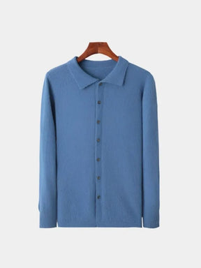 100% Cashmere Polo Cardigan — North Row | Lifestyle