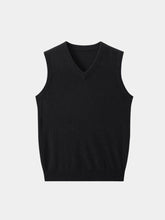 100% Cashmere V Neck Knit Vest — North Row | Side View