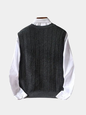 100% Merino Wool Pullover Sweater Vest — North Row | Texture Detail