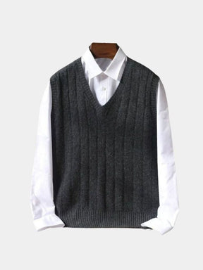 100% Merino Wool Pullover Sweater Vest — North Row | Model Wearing