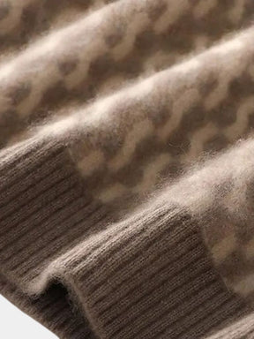100% Wool Geometric Crew Neck Pullover Sweater — North Row | Worn Look