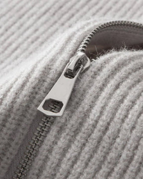 Amal Full-Zip Wool Gilet — North Row | Collar Detail