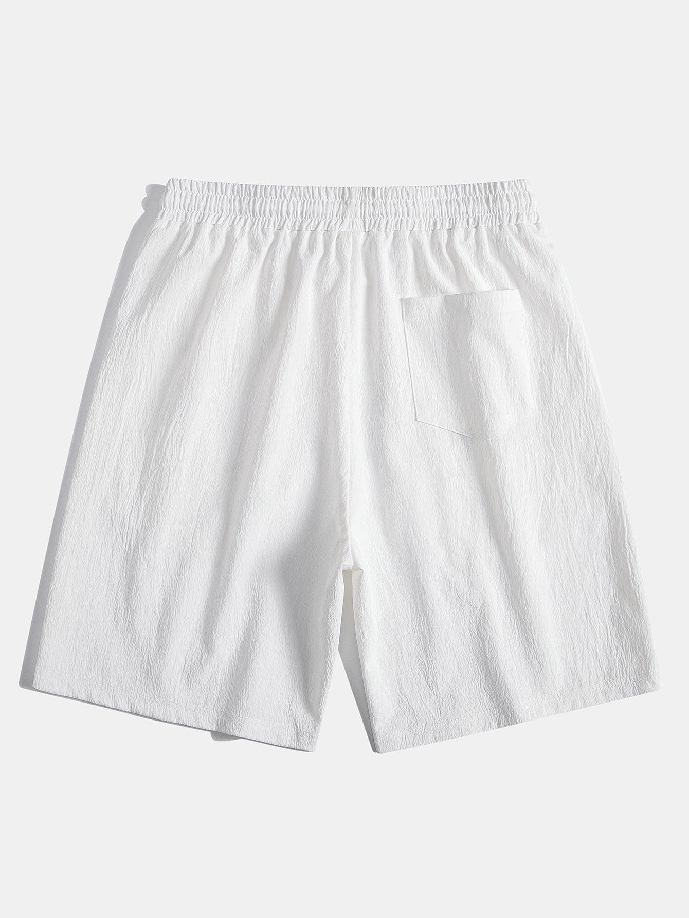 Geometric Jacquard Eyelet Cuban Shirt & Crinkled Textured Drawstring Shorts — North Row | View 15