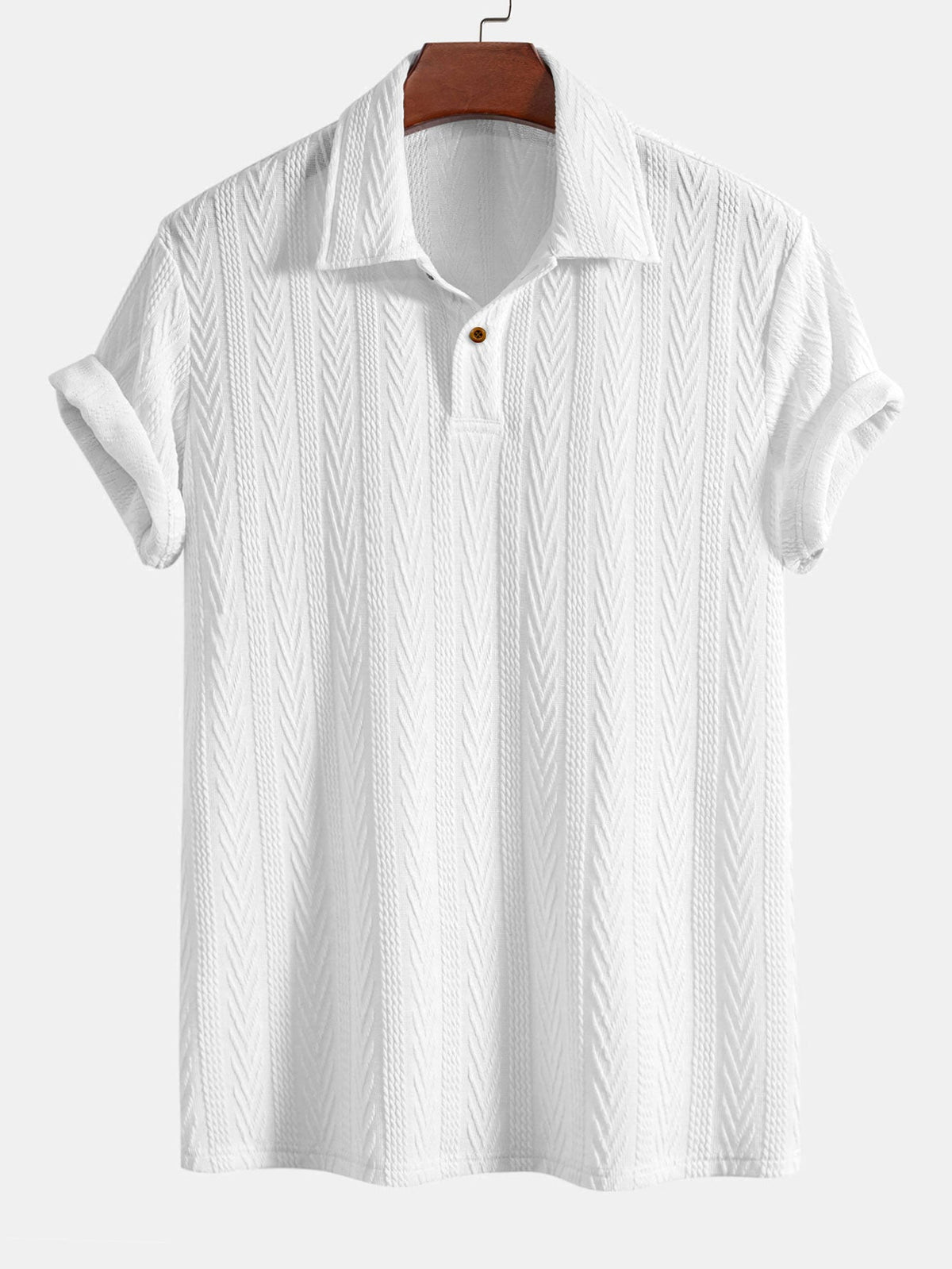 Short Sleeve Jacquard Polo — North Row | Flat Lay