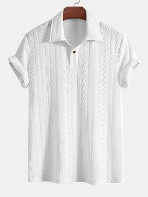 Short Sleeve Jacquard Polo — North Row | Flat Lay
