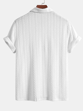Short Sleeve Jacquard Polo — North Row | Texture Detail