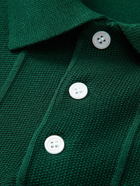 Stripe Jacquard Knit Polo Shirt & Straight Leg Ribbed Pants — North Row | View 20