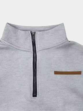 Slate Urban High Collar Pullover — North Row | Detail View