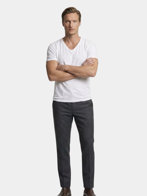 Albo Classic Linen V Neck T-Shirt — North Row | Back View