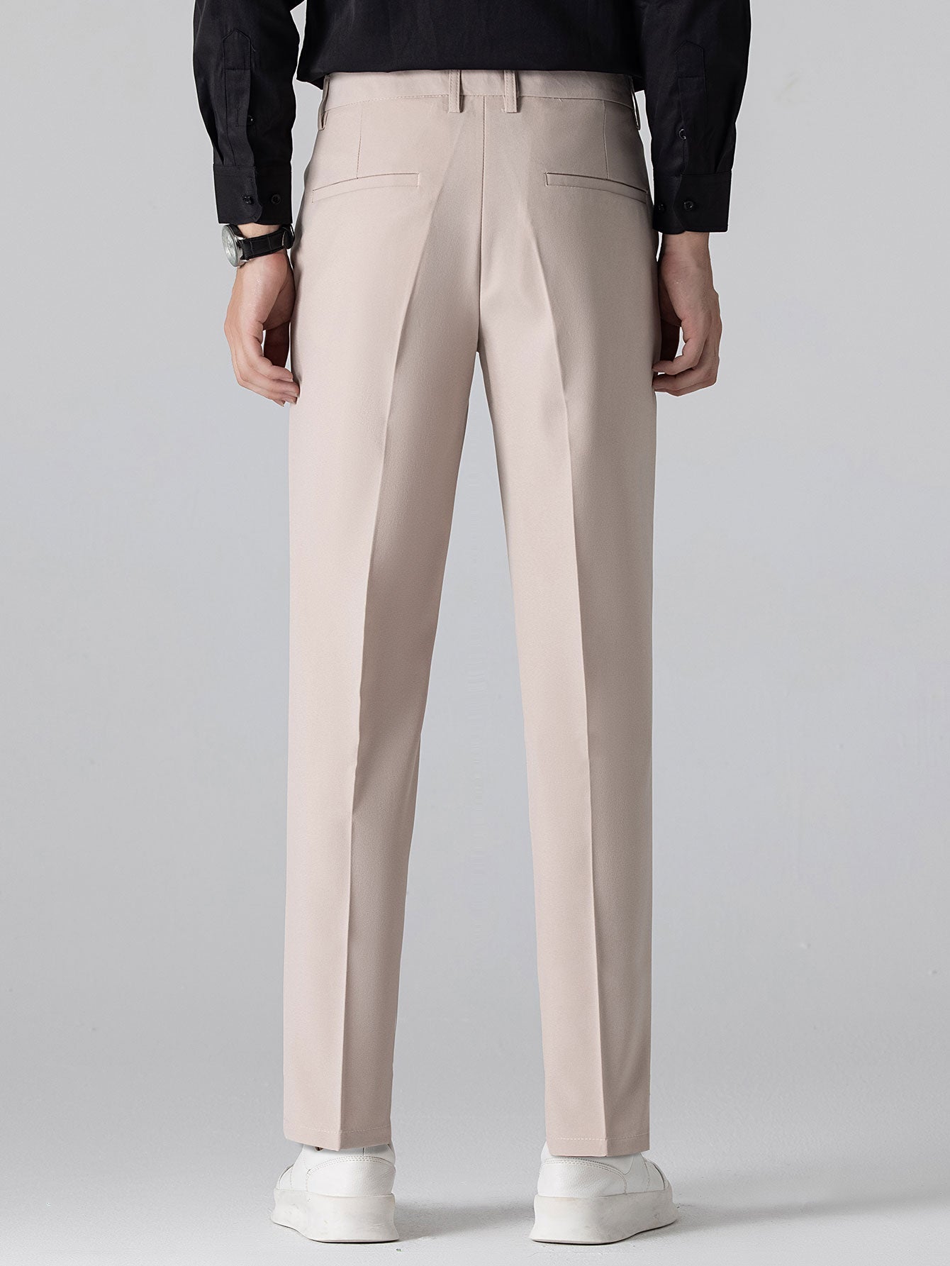 Slim Fit Tapered Trousers — North Row | Back View