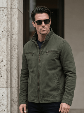 Valmont Vintage Olive Field Jacket — North Row | Close-Up