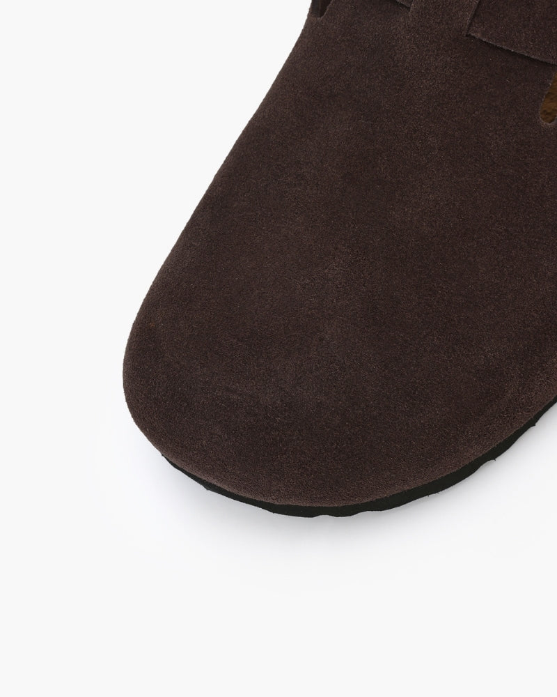Suede Clogs — North Row | Model Wearing