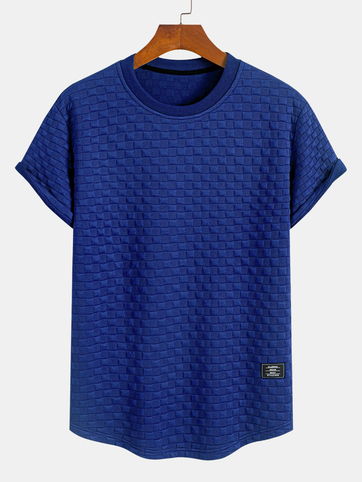 Checkerboard Jacquard  Arc Hem T-Shirt — North Row | Worn Look