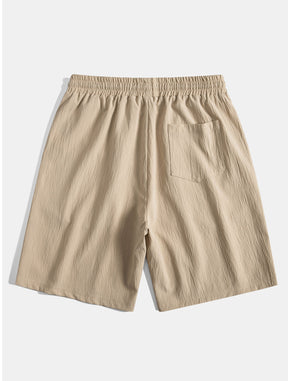 Crinkled Textured Button Up Shirt & Crinkled Textured Drawstring Shorts — North Row | View 13