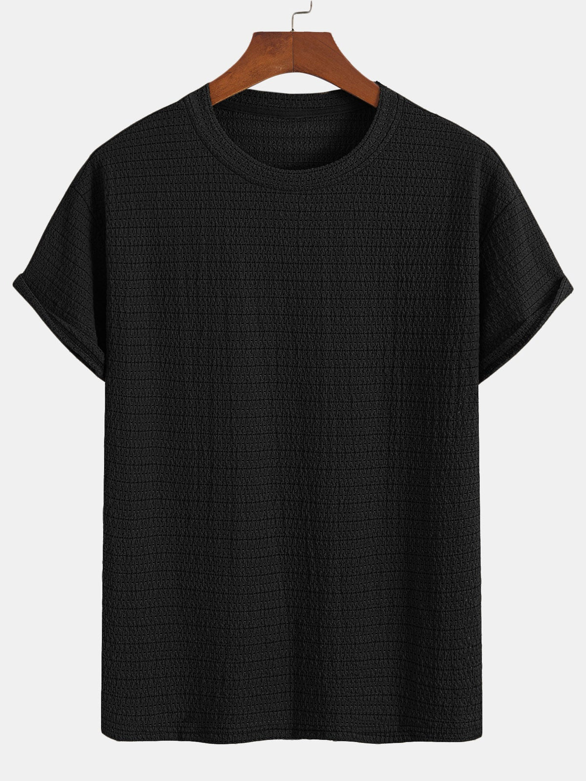 Relax Fit Striped Textured T-Shirt — North Row | Back View
