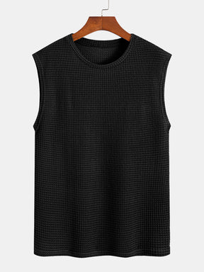Waffle Knit Wide Strap Sleeveless T-Shirt — North Row | Back View