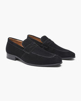 Suede Penny Loafers — North Row | Side View